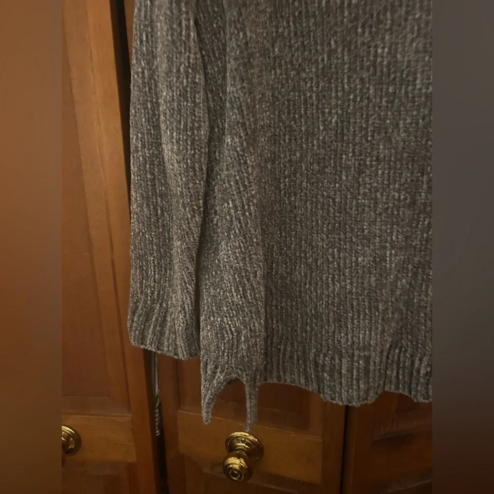 Orvis Women’s Sz M Silver Oversized Chunky Lagenlook Hippie Granola Sweater
